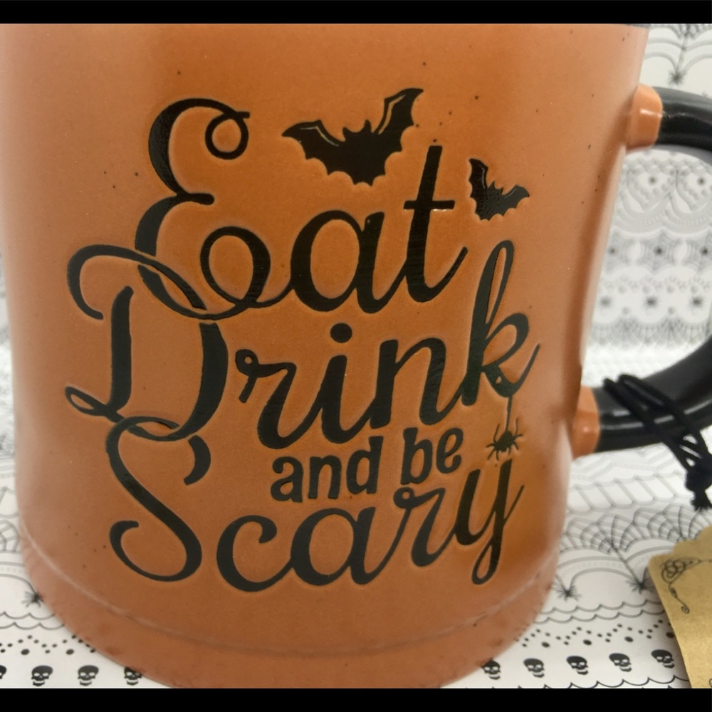Halloween Eat Drink and be Scary Mug Burnt Orange - Picture 3 of 6